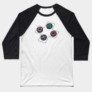 ps games console buttons station black Baseball T-Shirt